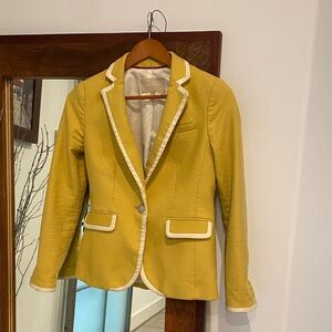 Banana Republic Mustard Blazer with Cream Accents